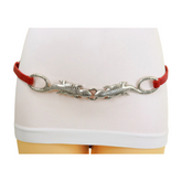 Silver Metal Lizard Buckle Skinny Belt S M L